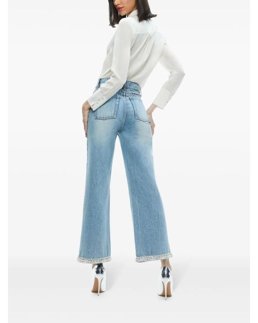 Alice + Olivia Jeans Met Wijde Pijpen in het Blue