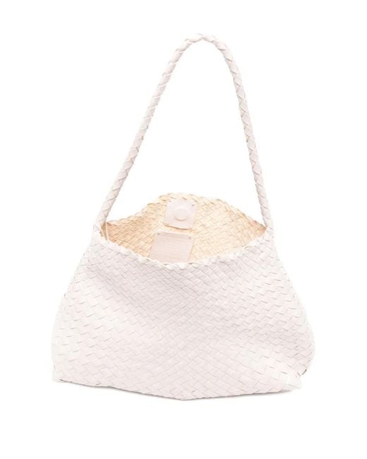 Dragon Diffusion White Braided Handle Tote Bag