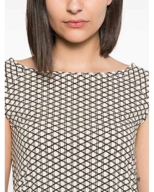 Siyu Gray Blouse À Motif Géométrique