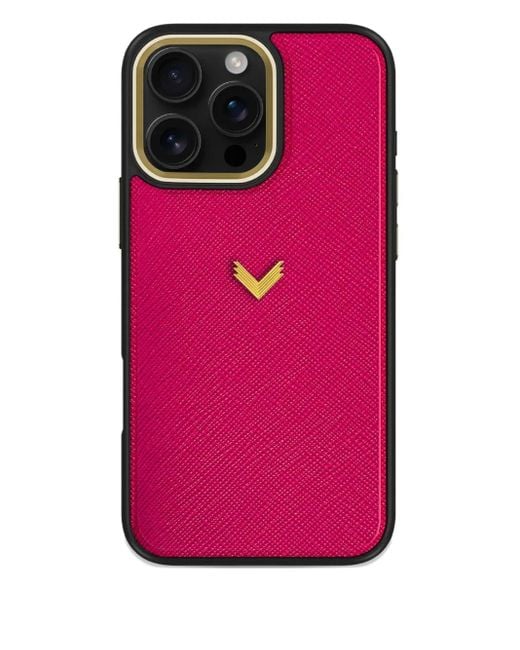 Velante Iphone 16 Pro Max サフィアーノレザーケース Pink