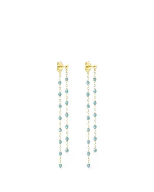 Gigi Clozeau White Classic Gigi Diamond-Embellished Resin-Beaded Drop Earrings