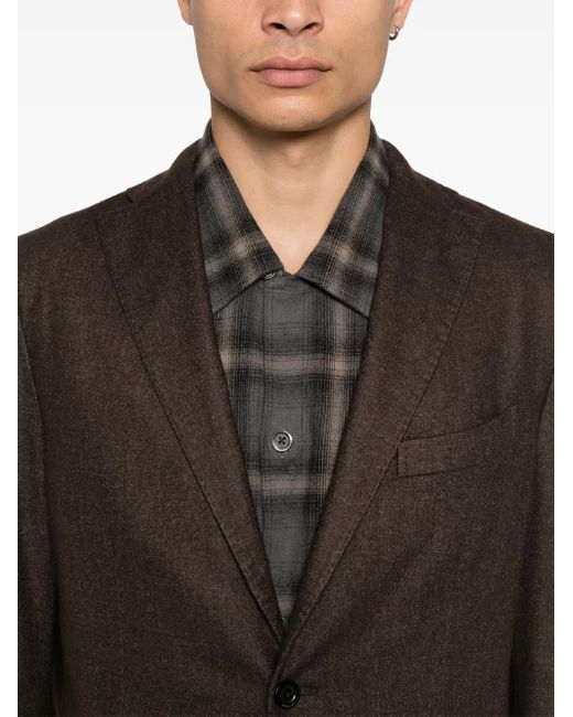Boglioli Brown Single-Breasted Blazer for men