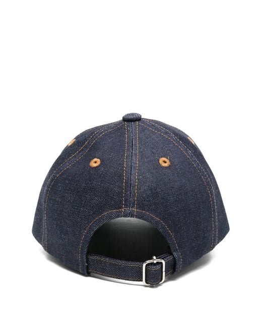 A.P.C. Blue Thais Topstitch Baseball Cap