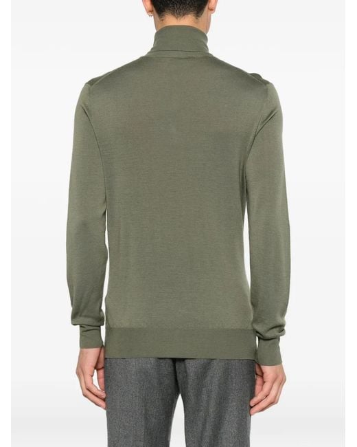 Canali Green Roll-Neck Long-Sleeve Sweater for men