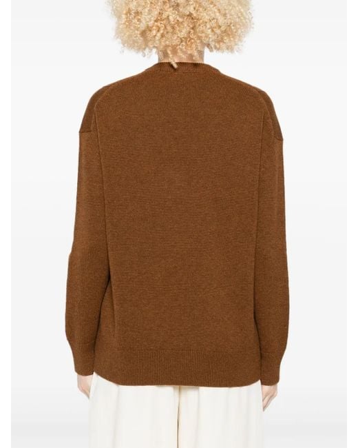 Maglione Con Scollo A V di Jil Sander in Brown