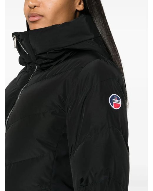 Fusalp Black Hooded Quilted Puffer Jacket