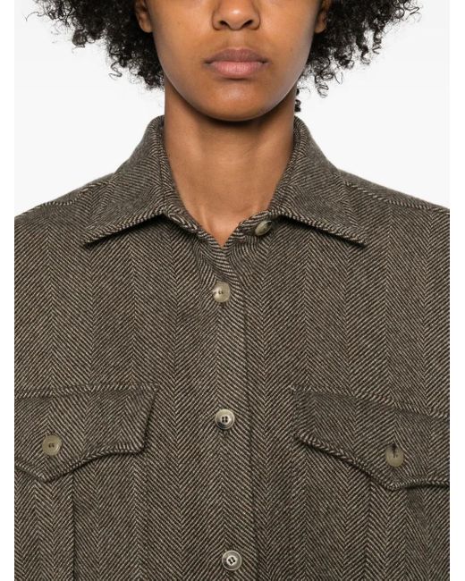 Ermanno Scervino ヘリンボーン シャツ Gray