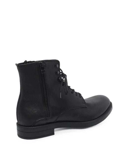 Pawelk's Black Lace-Up Leather Boots for men