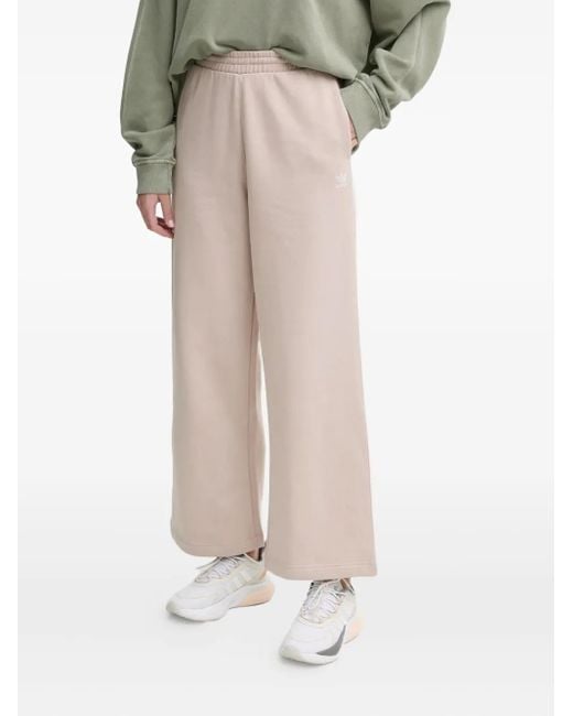 Adidas Natural Logo-Embroidered Track Pants