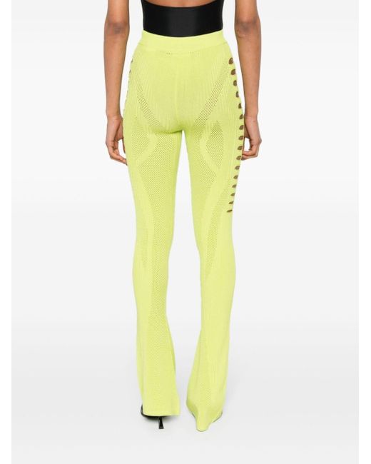 M I S B H V Yellow Cut-out Flared Trousers