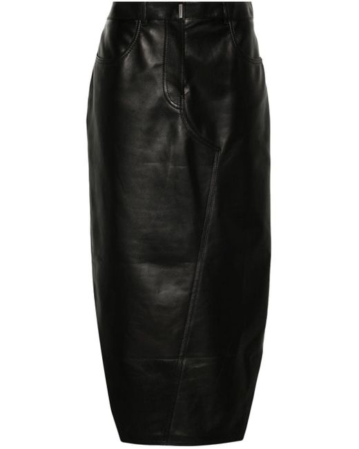 Givenchy Black 4g-motif Leather Skirt