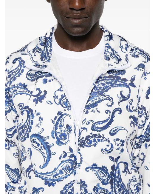 R'osi Blue Paisley-Print Jacket for men