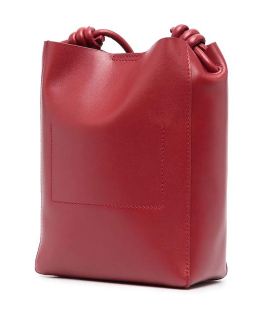 Jil Sander Red Giro Leather Crossbody Bag