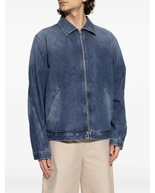 Givenchy Blue Zip-Up Cotton Jacket for men