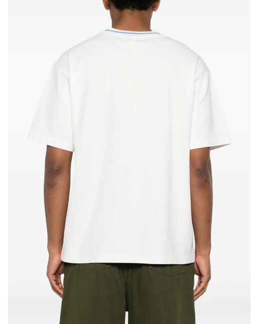 Drole de Monsieur White Cotton T-Shirt for men