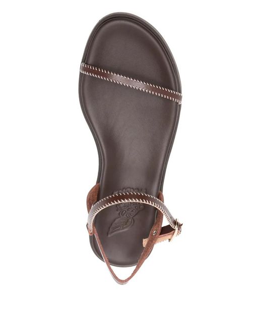 Ancient Greek Sandals White Irida Stitch-Strap Sandals