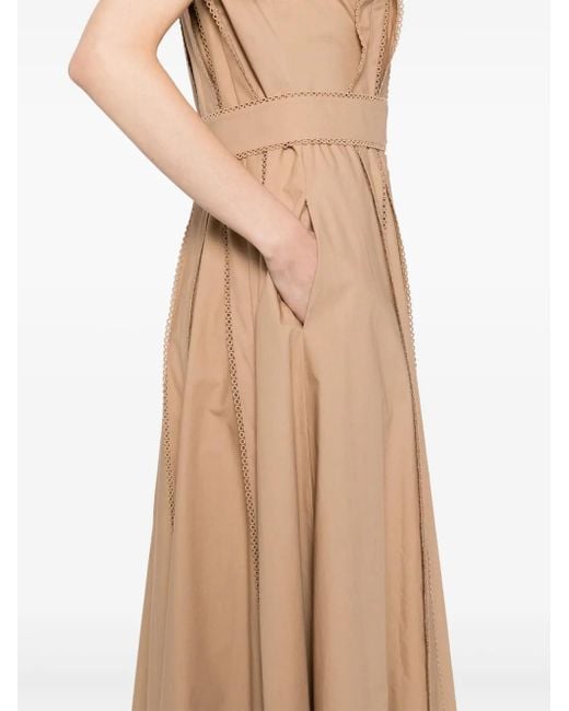 Elie Saab ポプリン ミニドレス Natural