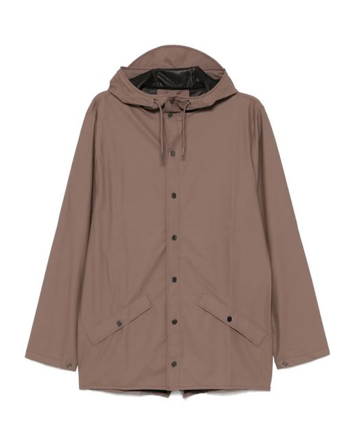 Rains フーデッド ジャケット Brown