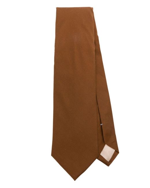 Patrizia Pepe Brown Pointed Twill Tie for men