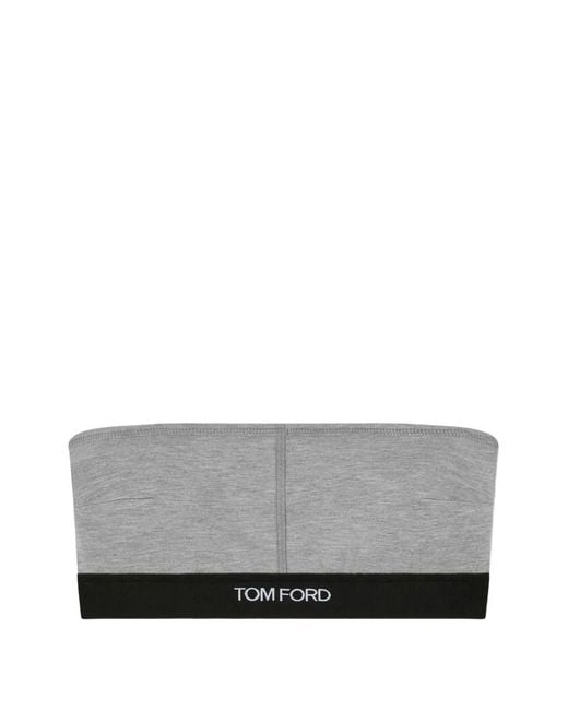 Tom Ford Gray Soutien-Gorge À Bande Logo