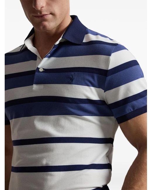Ralph Lauren Blue Striped Short-Sleeve Polo Shirt for men