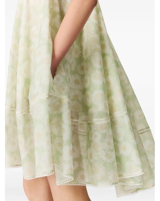 Stella McCartney White Robe Daisy Dos Nu À Fleurs