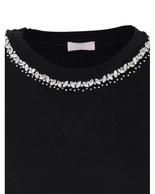 Liu Jo Blue T-Shirt With Appliqué Details