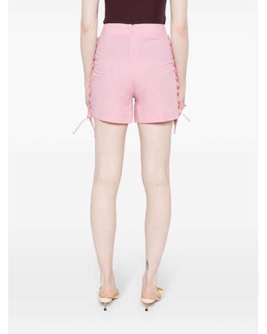 FEDERICA TOSI Pink Lace-up Poplin Shorts