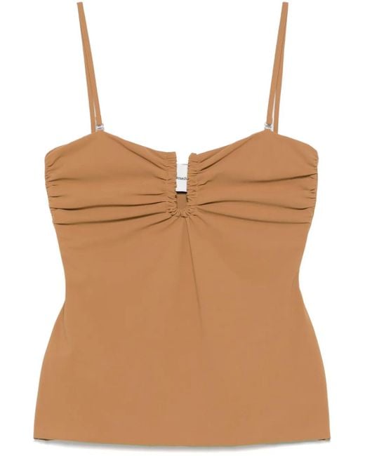 Nanushka Top Met Ruches in het Brown