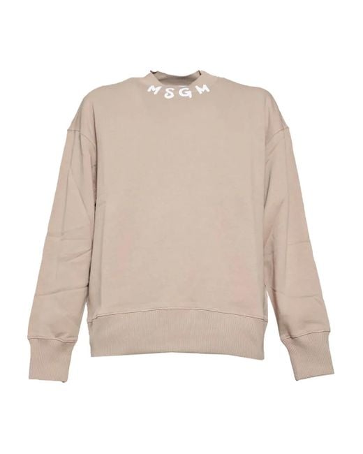 MSGM Natural Logo-Print Sweatshirt for men