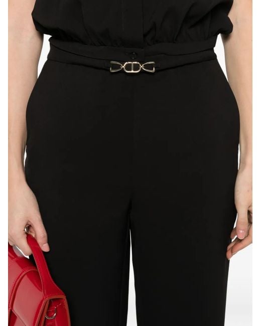 Twinset Black Sleeveless Belted Jumpsuit