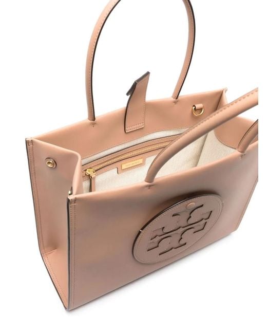 Tory Burch Natural Light Tote Bag With Embossed Logo