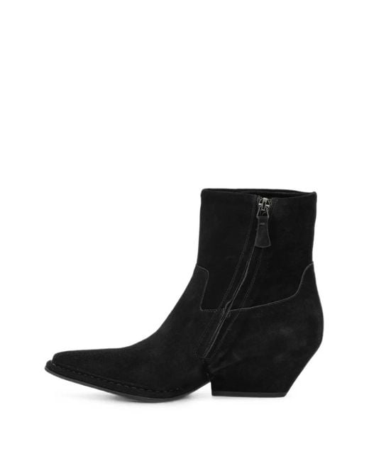 Roberto Del Carlo Black Suede Pointed-Toe Ankle Boots