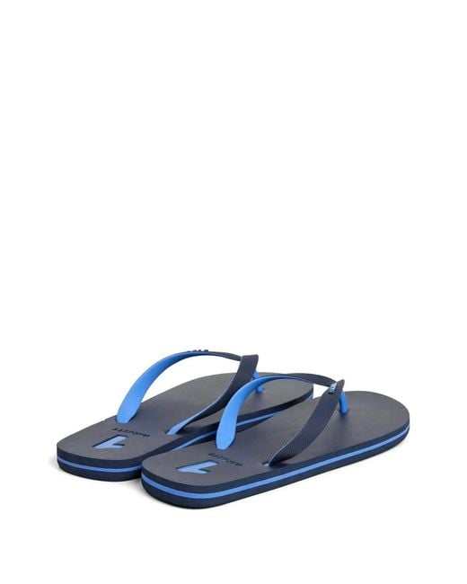 Hackett Blue Capri Logo-Embossed Flip Flops for men