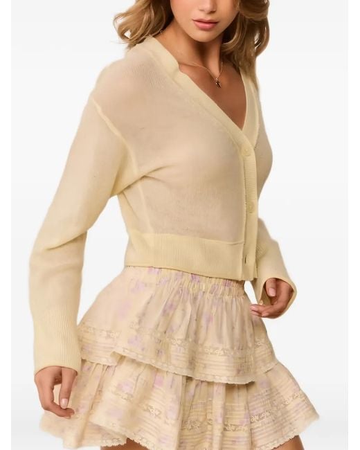 LoveShackFancy Natural Lawrence Bow-Patch Cashmere Cardigan