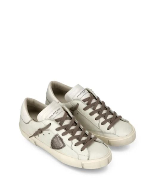 Philippe Model White Prsx Distressed-Effect Sneakers