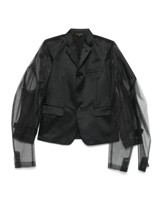 Comme des Garçons Black Tulle-Inserts Blazer