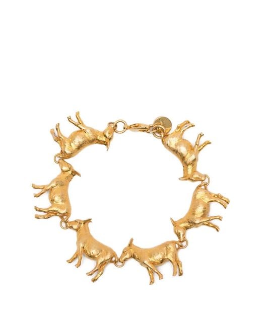 Jacquemus Metallic Anes Animal-Pendant Bracelet