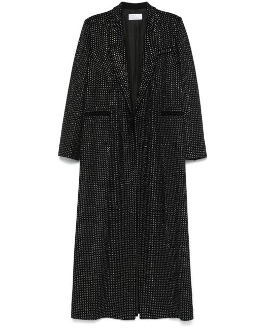 Abrigo con apliques de strass y cinturón GIUSEPPE DI MORABITO de color Black