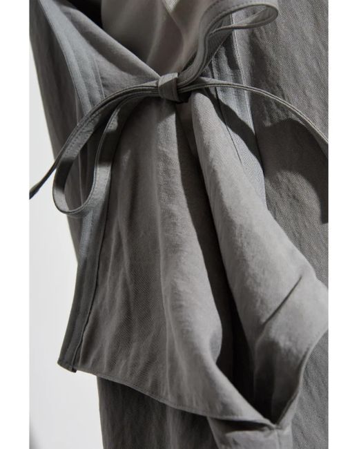 Y-3 Gray Bungee-Laced Twill Dress