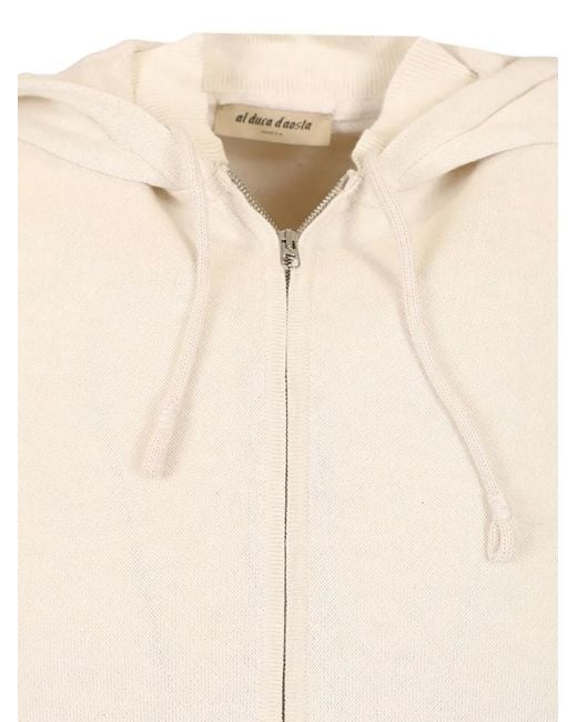 Al Duca D'aosta White Sleeveless Zip-Up Hoodie for men