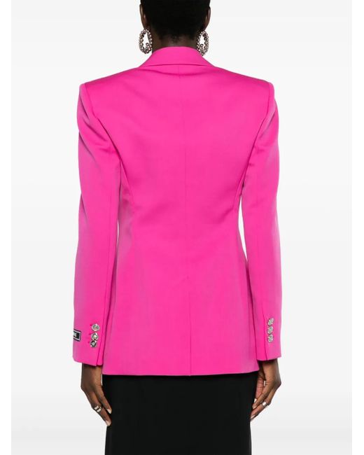 Versace Pink Informal Jacket Responsible Wool Tailoring Fabric Clothing