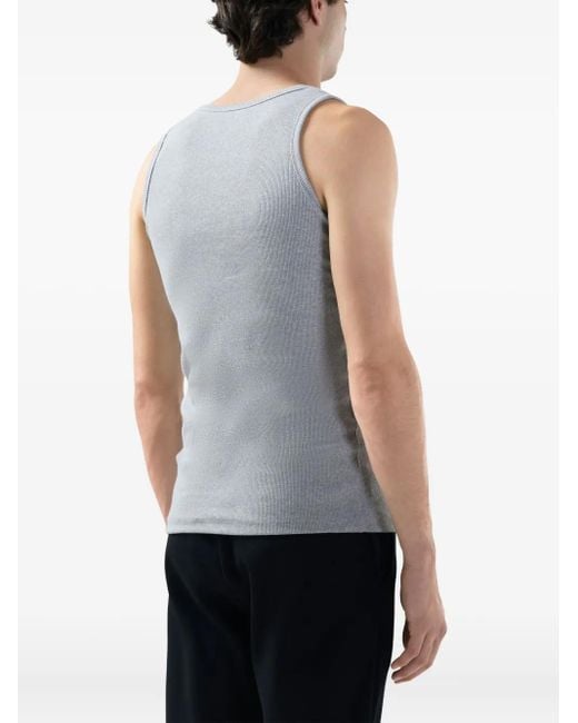 Gcds Gray Ribbed Tank Top for men