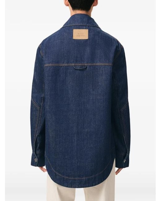AMI Blue Ami De Coeur Buttoned Overshirt
