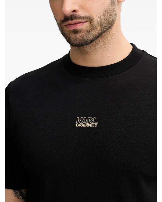 Karl Lagerfeld Black Logo-Detail T-Shirt for men