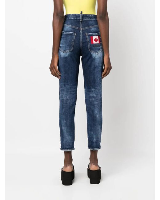DSquared² Blue Faded Wash Denim Trousers