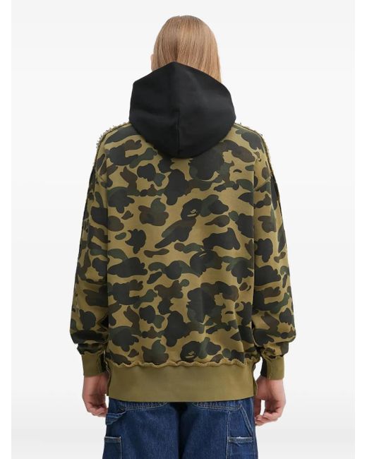 Felpa Con Stampa Camouflage E Cappuccio di A Bathing Ape in Black da Uomo