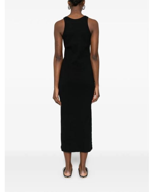 Maison Kitsuné Geribbelde Jurk in het Black
