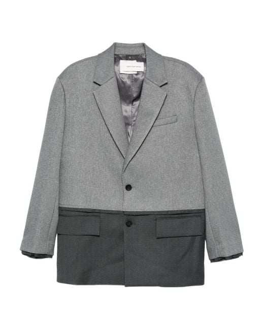 Feng Chen Wang Gray Two-Tone Single-Breasted Blazer for men