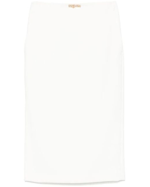 Falda midi de crepé Elisabetta Franchi de color White